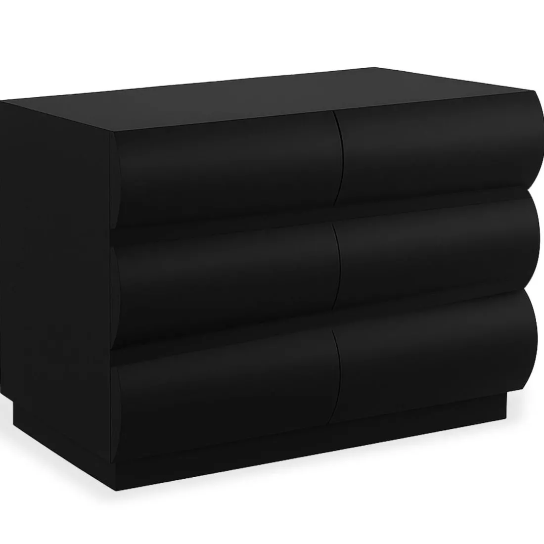 Commode design 6 tiroirs arrondis Mezade Noir