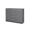 Commode ELENZIO gris 2 portes 4 tiroirs
