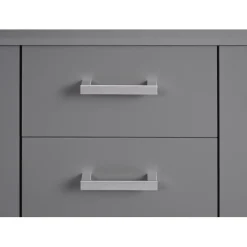 Commode ELENZIO gris 2 portes 4 tiroirs