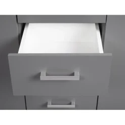 Commode ELENZIO gris 2 portes 4 tiroirs