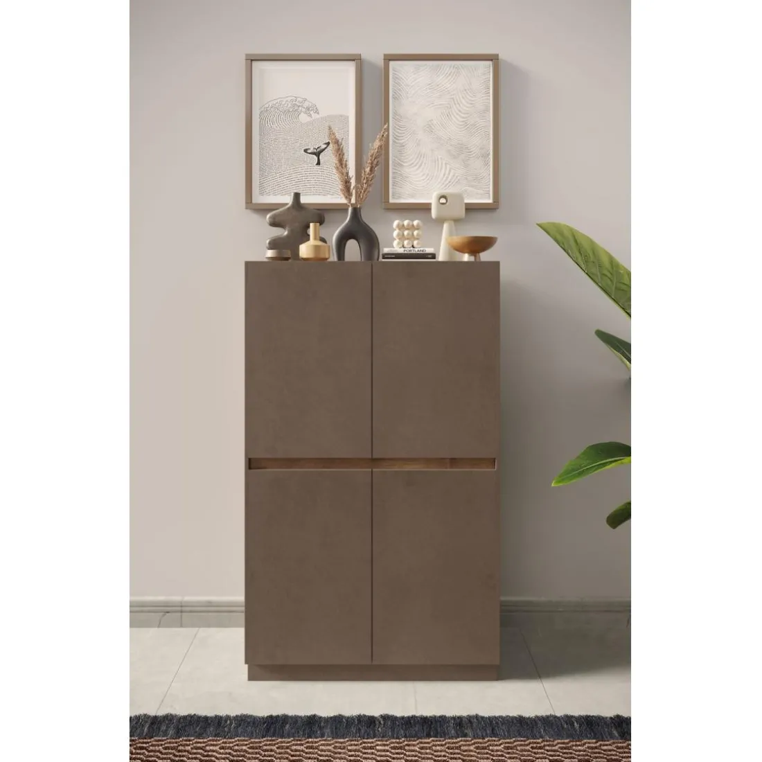 Commode FANTASY 4 portes panneaux de particules