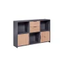 Commode PEPETO 2 portes & 2 tiroirs coloris chêne Artisan /anthracite