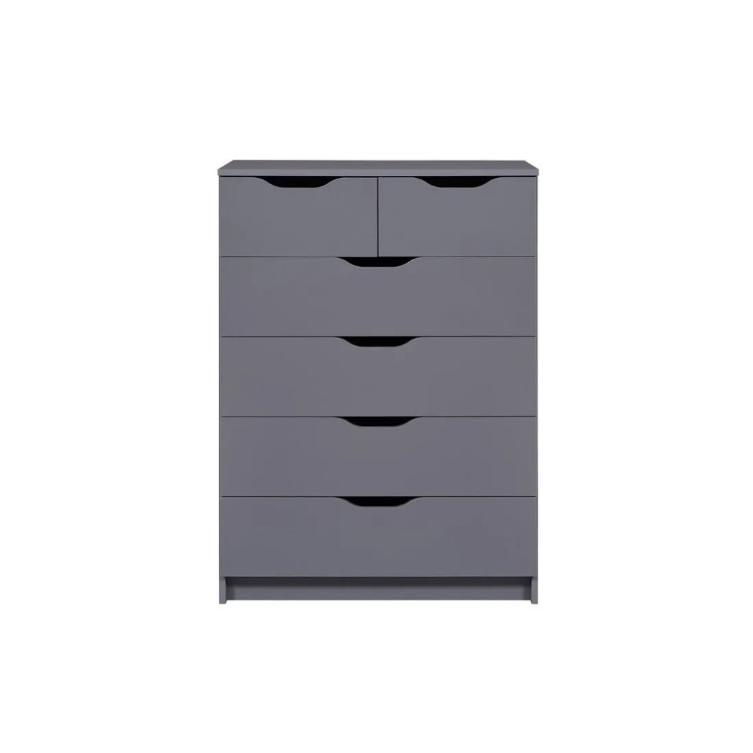 Commode SILENZIA 2 petits et 4 grands tiroirs gris graphite