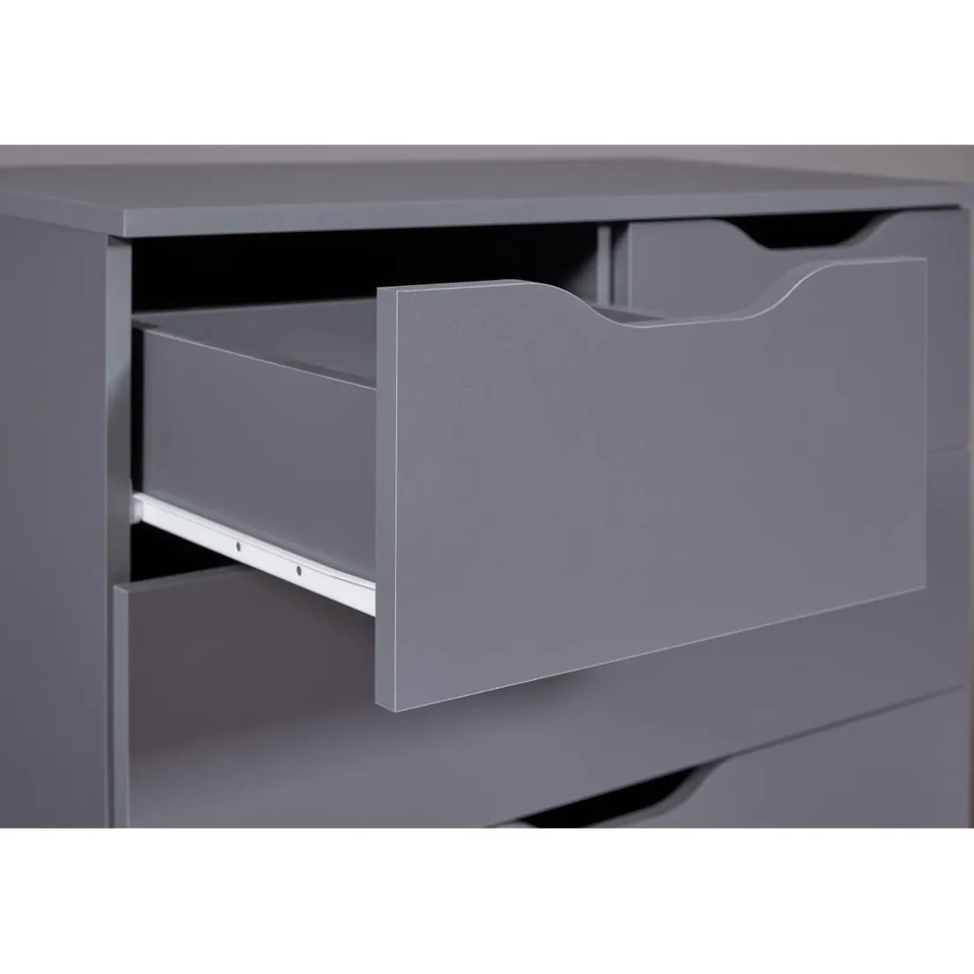 Commode SILENZIA 2 petits et 4 grands tiroirs gris graphite