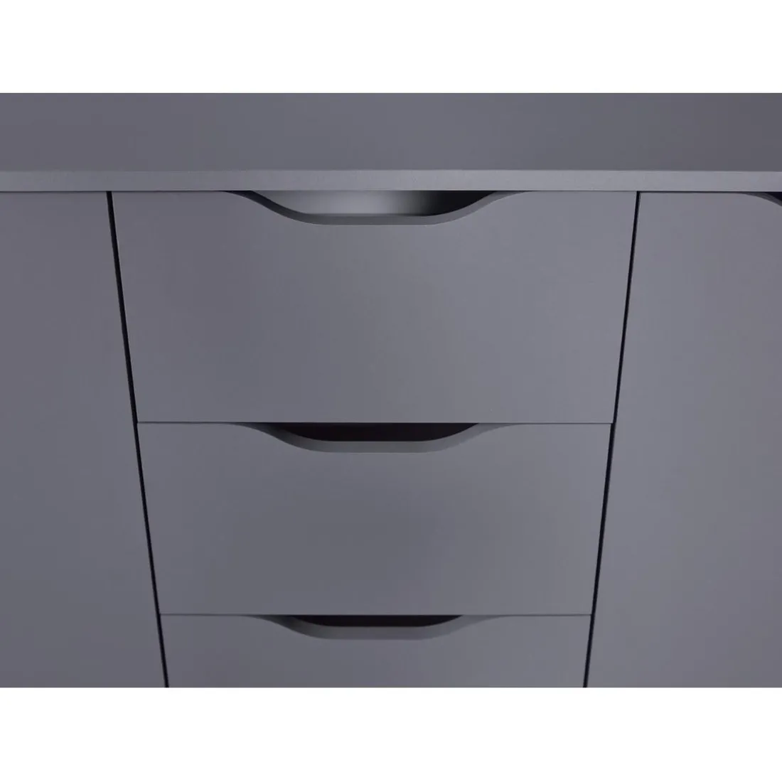 Commode SILENZIA 2 portes & 4 tiroirs gris