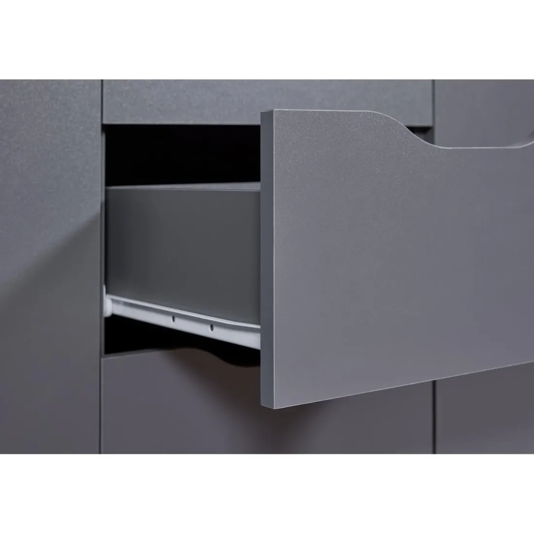 Commode SILENZIA 2 portes & 4 tiroirs gris