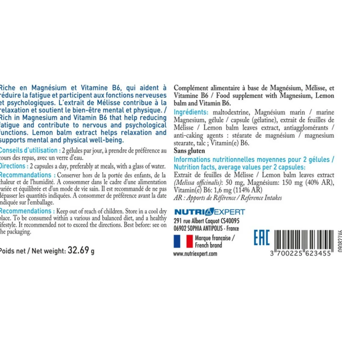 Complément Alimentaire Magnésium Marin B6+