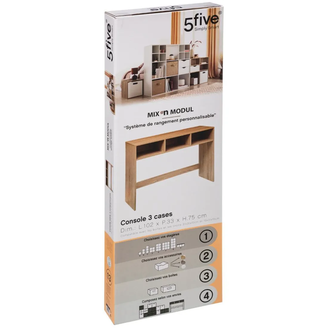 Console 3 Cases Mix Naturel
