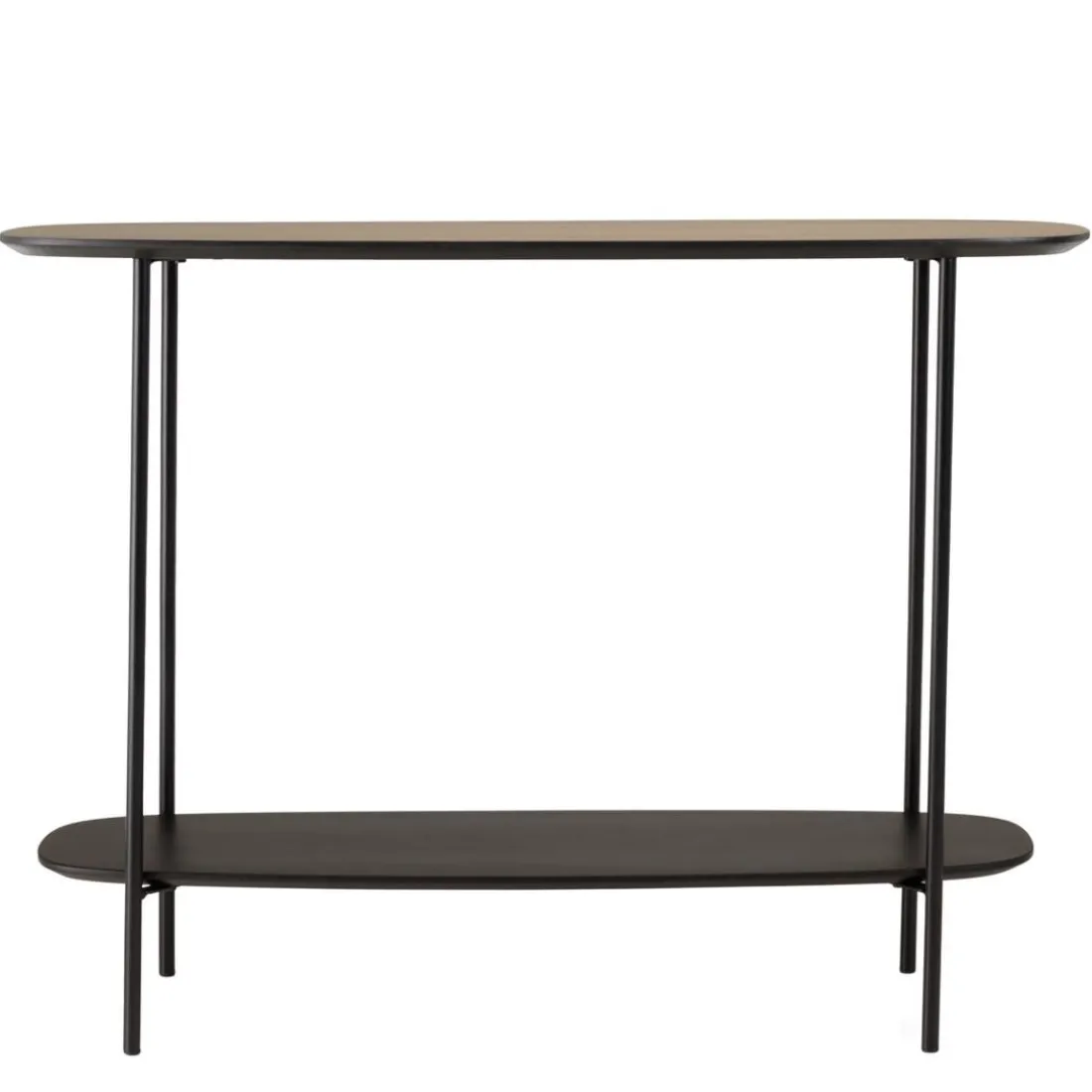 Console 2 plateaux bi-matière mocha noir pieds métal JULIA