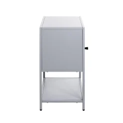 Console 1 porte et 1 étagère en métal gris