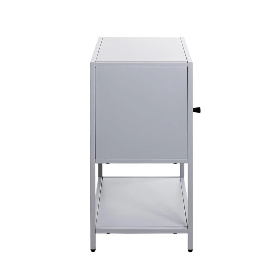 Console 1 porte et 1 étagère en métal gris