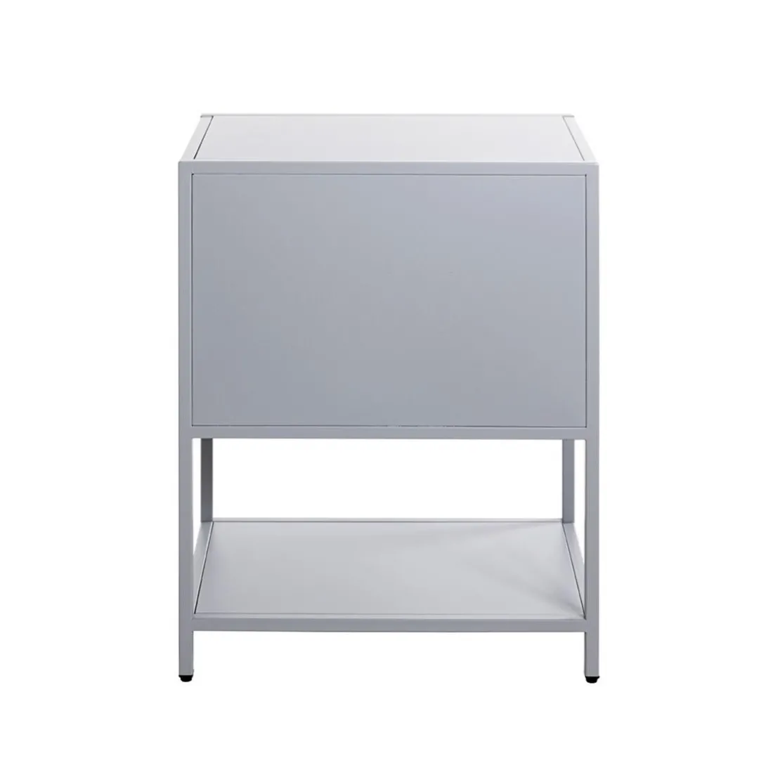 Console 1 porte et 1 étagère en métal gris