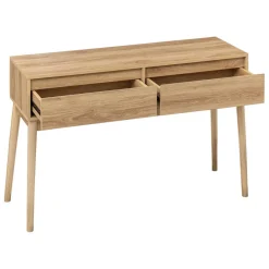 Console 2 tiroirs effet chêne naturel