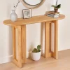 Console avec cannage Bohemia Chêne clair et Rotin