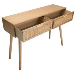 Console couleur naturel 2 tiroirs cannage - RODRIGO