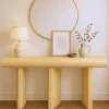 Console design 2 tiroirs avec pieds obliques Mezade Beige