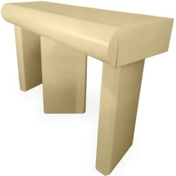 Console design 2 tiroirs avec pieds obliques Mezade Beige