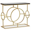 Console Design GATSBY Marbre Noir Et Métal Or