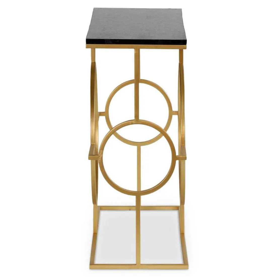 Console Design GATSBY Marbre Noir Et Métal Or