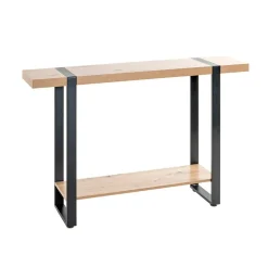 Console deux niveaux bois et métal