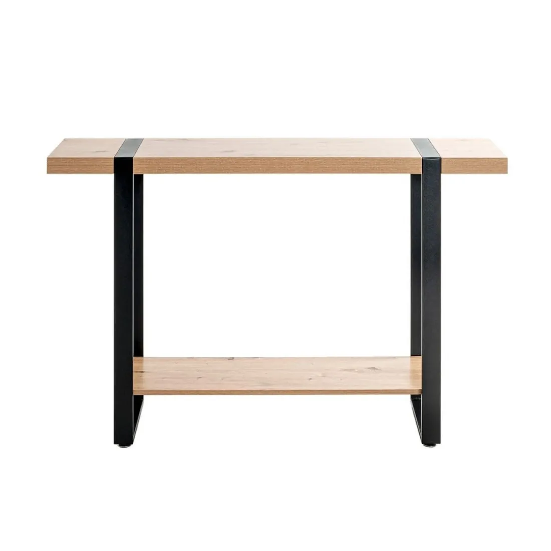 Console deux niveaux bois et métal