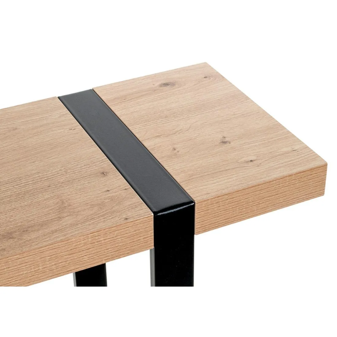 Console deux niveaux bois et métal