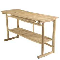 Console double plateau en branches de Teck naturel WILL Beige