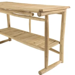 Console double plateau en branches de Teck naturel WILL Beige