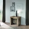 Console effet bois avec 4 allonges