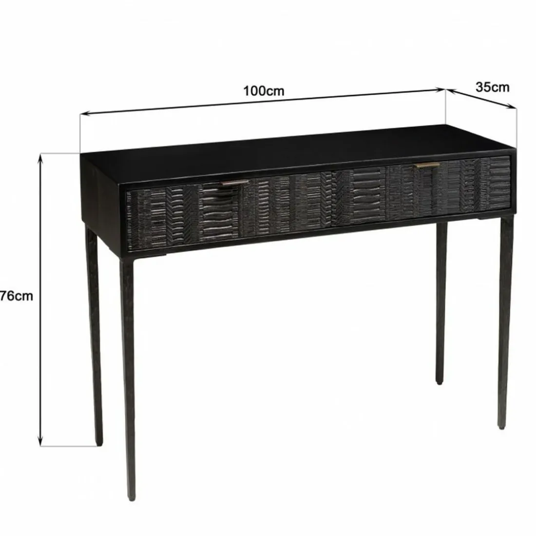 Console en bois de manguier massif noire