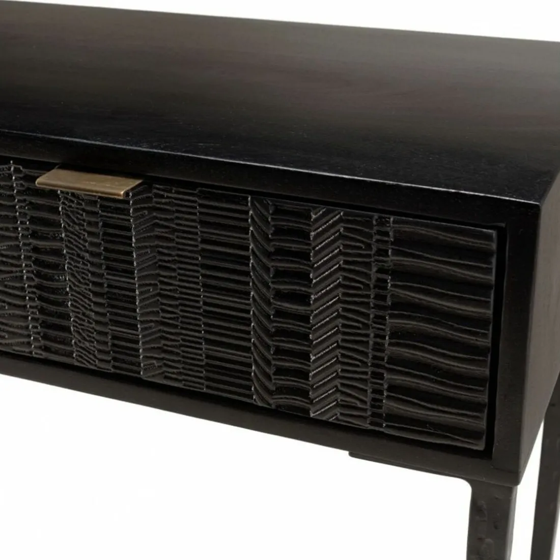 Console en bois de manguier massif noire