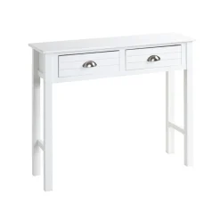 console en bois massif 2 tiroirs