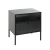 Console en métal avec tablette et tiroir noir