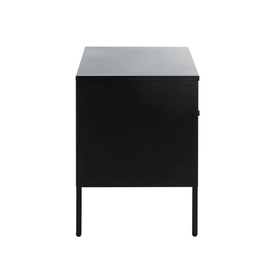 Console en métal avec tablette et tiroir noir