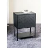 Console en métal avec étagère et porte noir