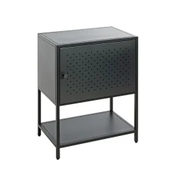 Console en métal avec étagère et porte noir