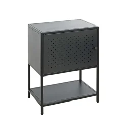 Console en métal avec étagère et porte noir