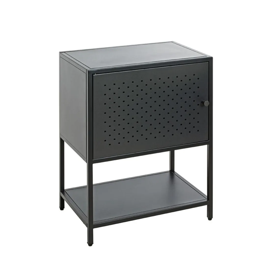 Console en métal avec étagère et porte noir
