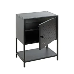 Console en métal avec étagère et porte noir