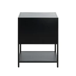 Console en métal avec étagère et porte noir
