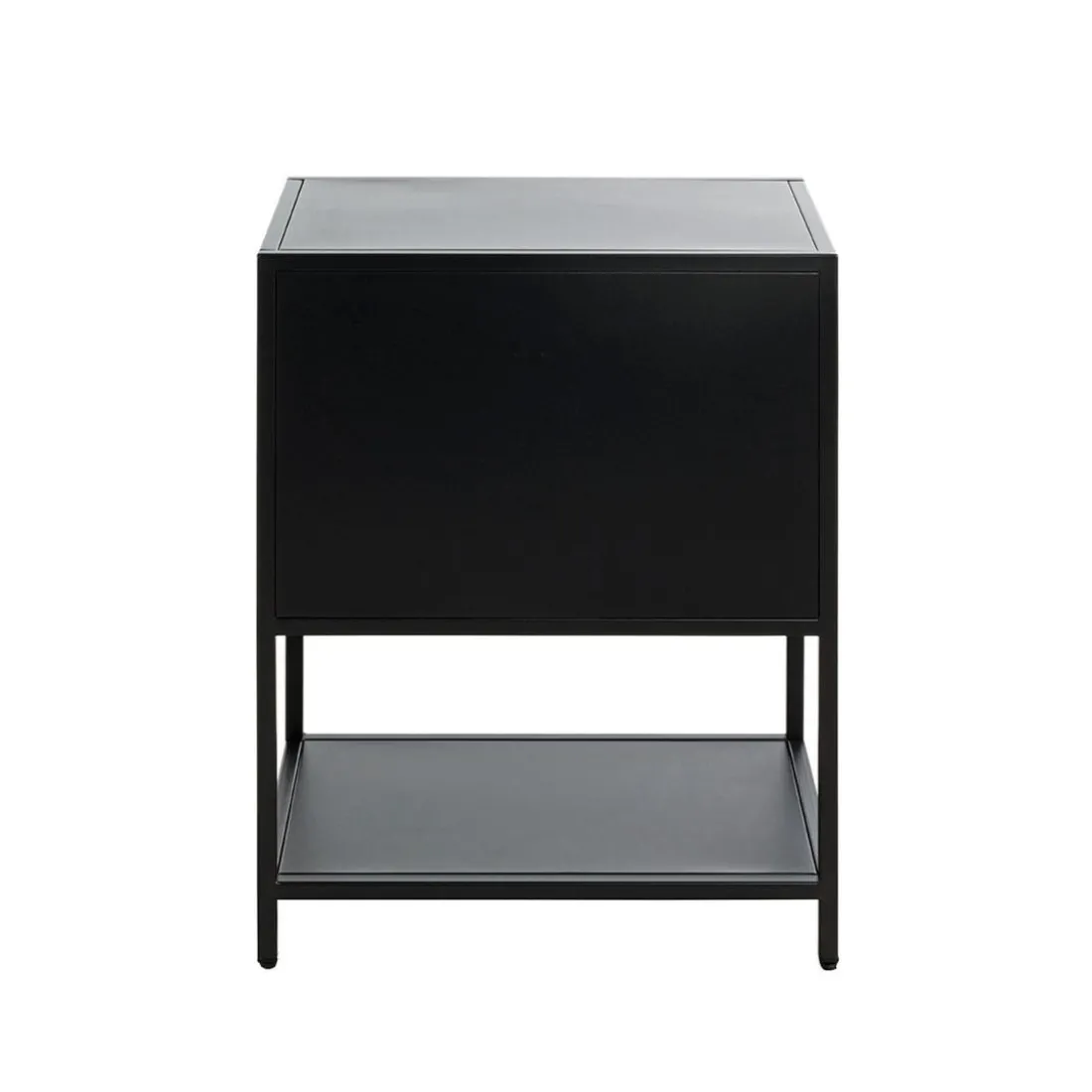 Console en métal avec étagère et porte noir