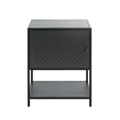Console en métal avec étagère et porte noir