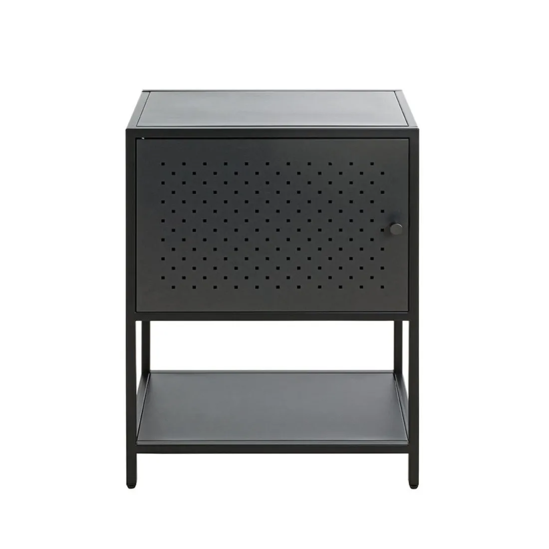 Console en métal avec étagère et porte noir