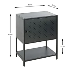 Console en métal avec étagère et porte noir