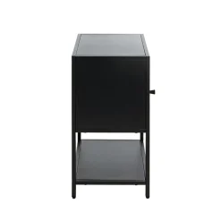 Console en métal avec étagère et porte noir