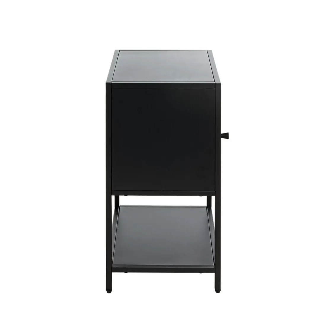 Console en métal avec étagère et porte noir