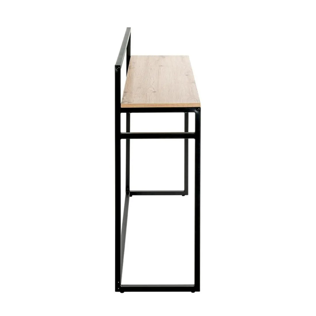 Console en métal et bois plateau décor chène