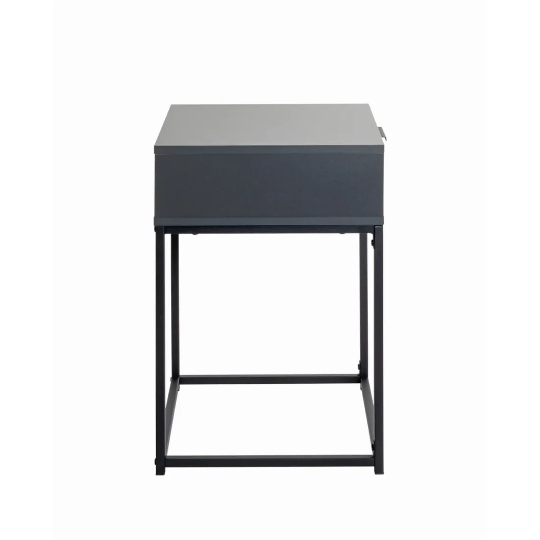 Console en panneau de particules avec décor en anthracite tube d'acier peint par poudrage en noir