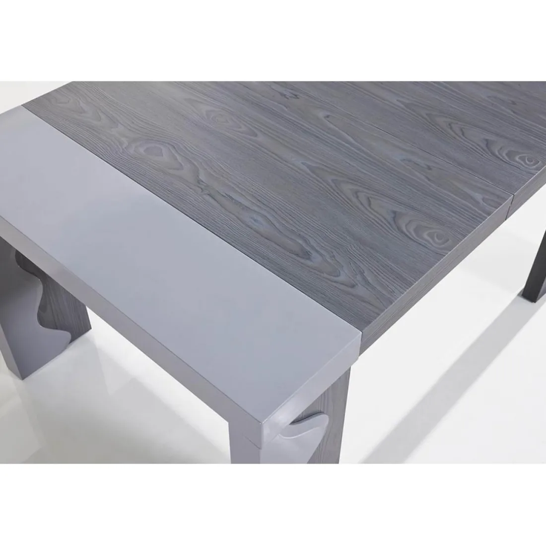 Console extensible chêne gris 250cm laque CHICAGO