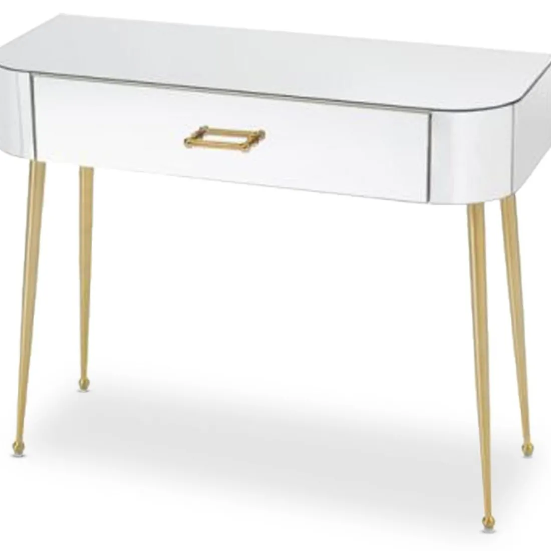 Console FANTASIO 1 Tiroir Miroir Et Or